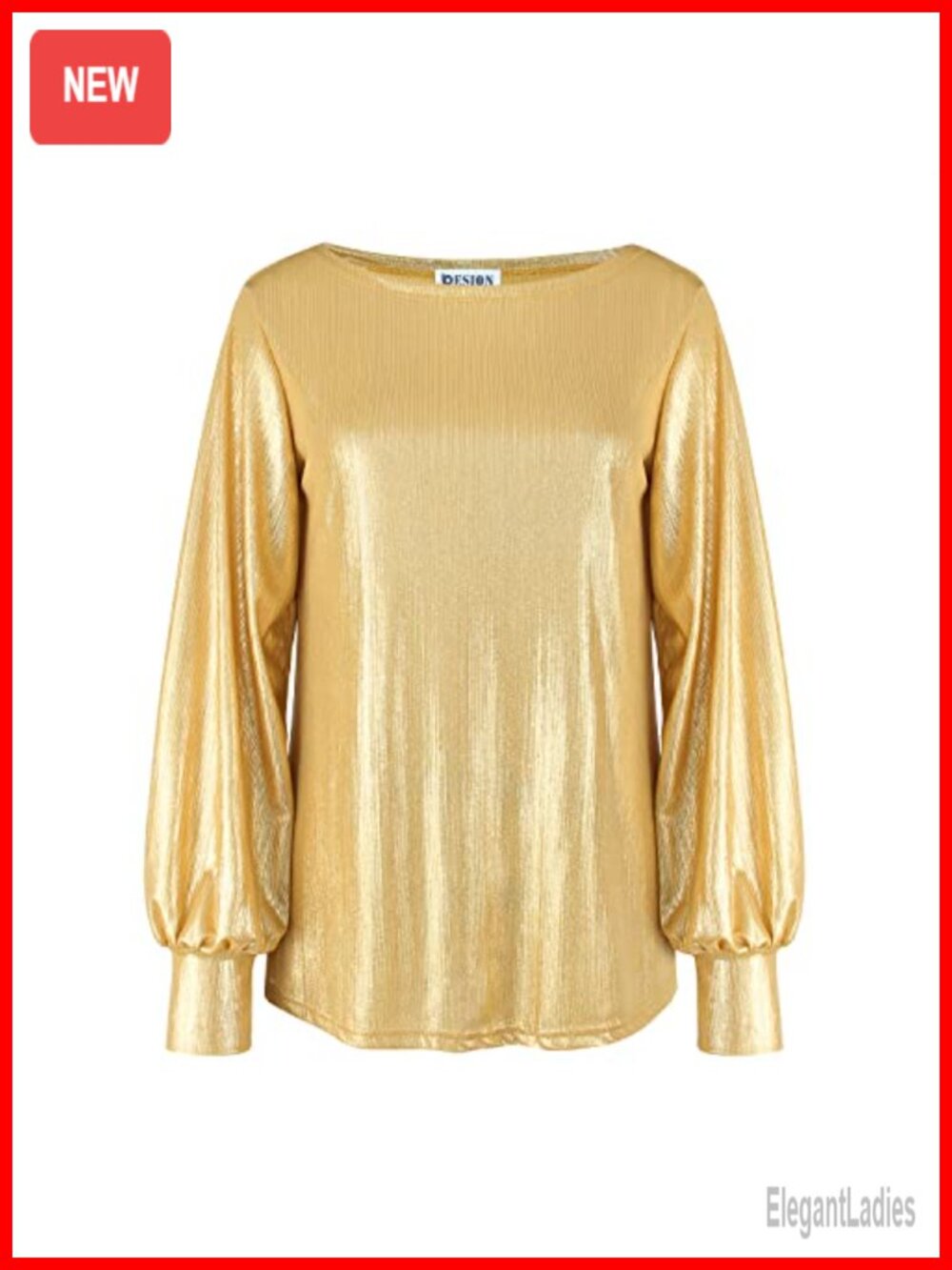 Metallic Gold Crinkle Party Tunic Top